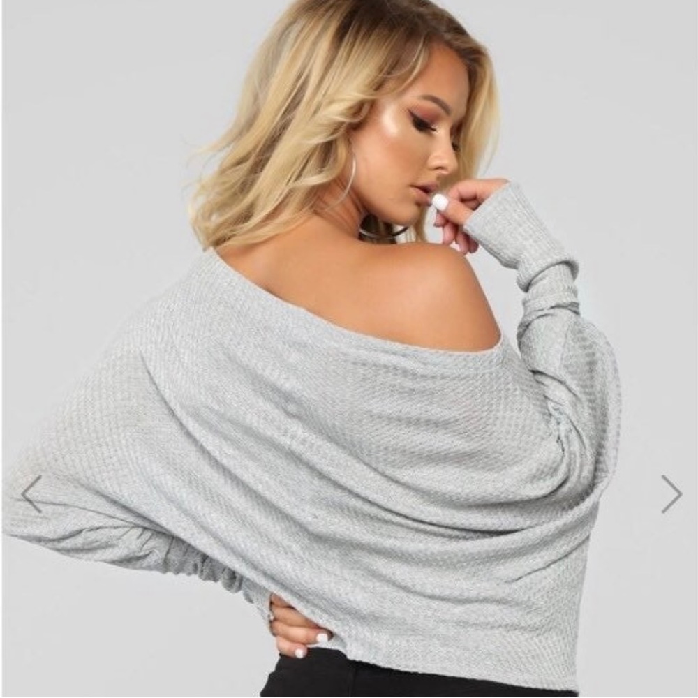 Fashion Nova Off With His Head Grey Sweater